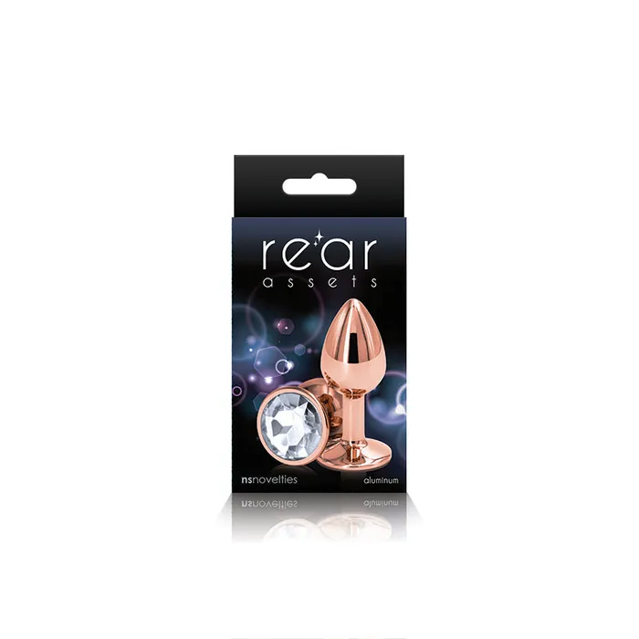 Rear Assets Rose Gold Small Butt Plug with Clear Rhinestone NS Novelties Anal
