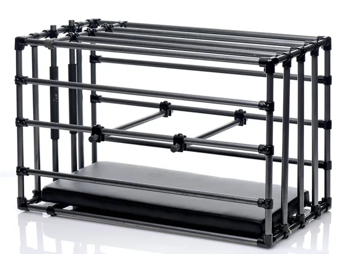 XR Brands Master Series Kennel Adjustable Cage With Padded Board Male Sex Toys