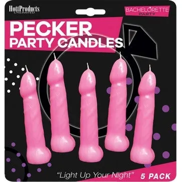 Claredale Vibrators Bachelorette Pecker Party Pink Candles 5pk