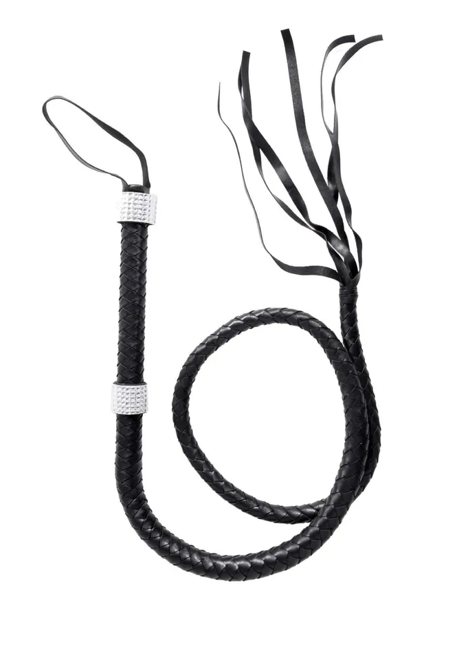 Leg Avenue Vibrators Rhinestone Handle Braided Whip