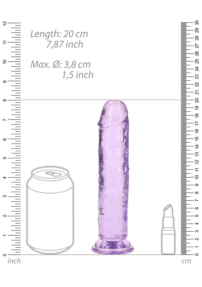 Female Sex Toys RealRock Crystal Clear 7 Jelly Dildo With Suction Cup Shots Media