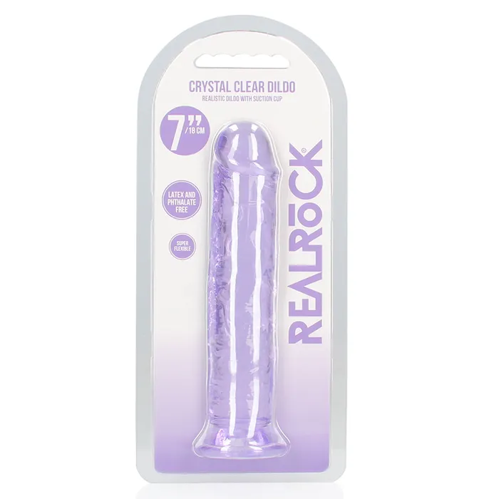 Female Sex Toys RealRock Crystal Clear 7 Jelly Dildo With Suction Cup Shots Media