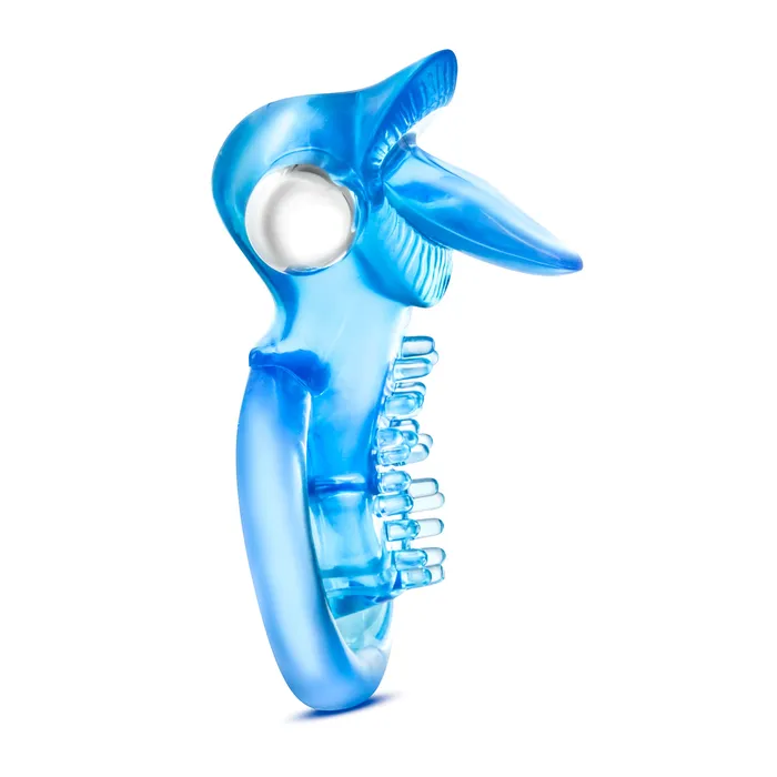 Blush Novelties Stay Hard 10 Function Vibrating Tongue Ring Blue Vibrators