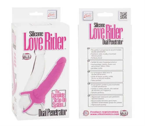 CalExotics Vibrators Silicone Love Rider Dual Penetrator Pink CalExotics Vibrators Silicone Love Rider Dual Penetrator Pink