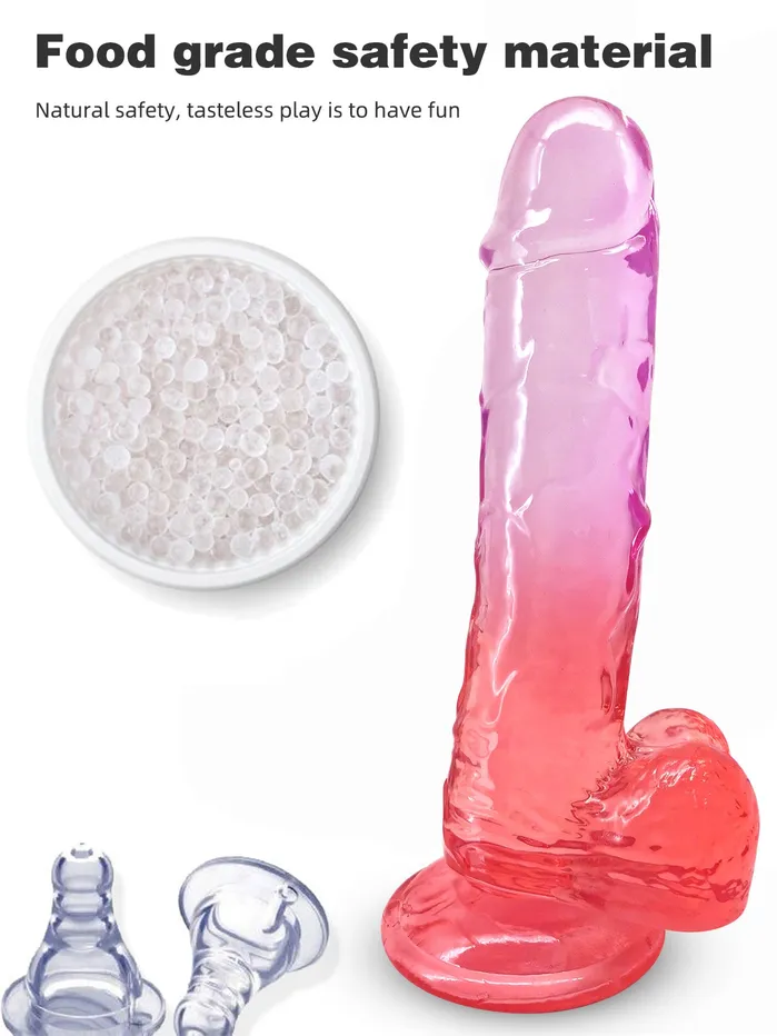 Jelly Soft Realistic Dildos for Women Lifelike Mixed Color Dildo with Big Suctiion Cup Domlust Female Sex Toys