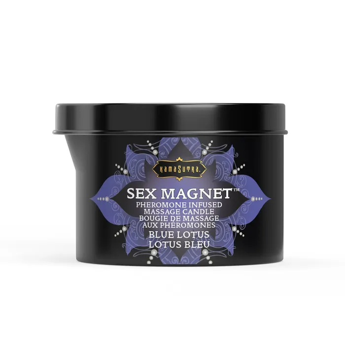 Kama Sutra Couples Sex Magnet Massage Candle Blue Lotus with pour spout 6 oz170 g Kama Sutra Couples Sex Magnet Massage Candle Blue Lotus with pour spout 6 oz170 g