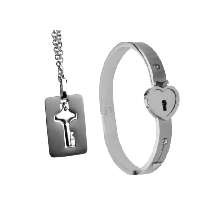 Male Sex Toys Master Series Cuffed Locking Bracelet Key Necklace Master Series Male Sex Toys Master Series Cuffed Locking Bracelet Key Necklace Master Series
