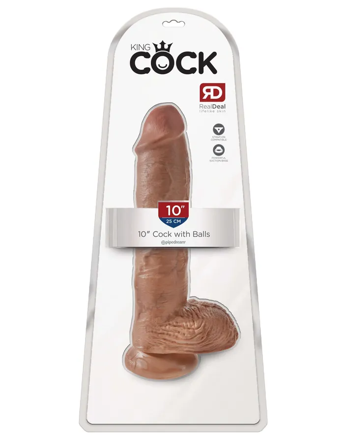 Pipedream Dildos King Cock 10 Inch Cock With Balls Tan