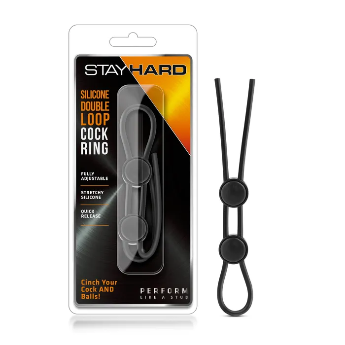 Stay Hard Silicone Double Loop Cock Ring Black Blush Novelties Male Sex Toys Stay Hard Silicone Double Loop Cock Ring Black Blush Novelties Male Sex Toys