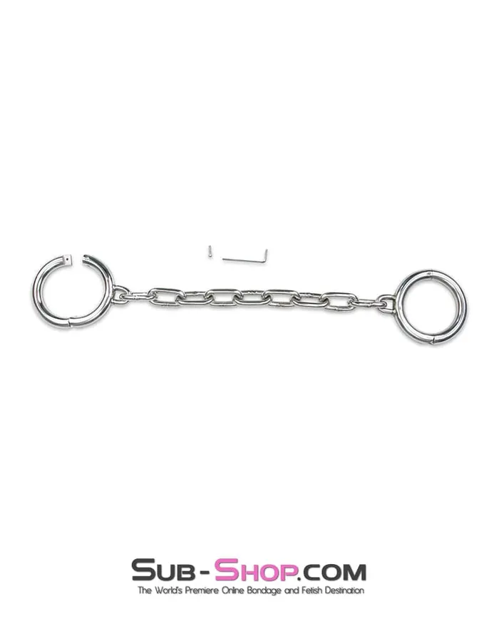 7142MSIS Sissy Slave Heavy Bondage Stainless Steel Ankle Manacles Small Medium Moonwell Male Sex Toys