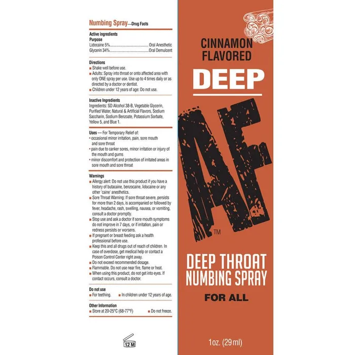 Deep Af Deep Throat Numbing Spray Cinnamon 1 Fl Oz Little Genie Male Sex Toys Deep Af Deep Throat Numbing Spray Cinnamon 1 Fl Oz Little Genie Male Sex Toys