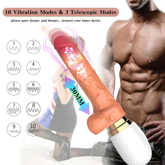 Dildos Automatic Heating Retractable Thrust Dildo 