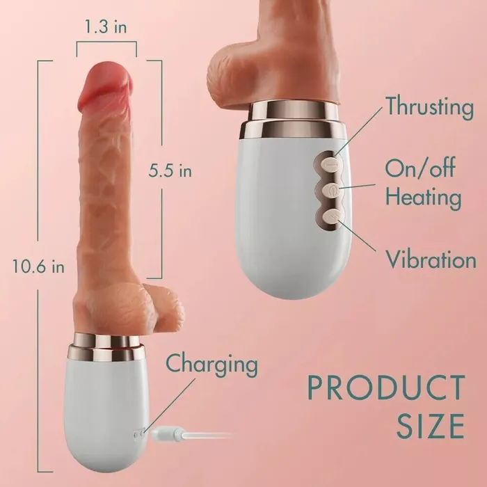 Dildos Automatic Heating Retractable Thrust Dildo 