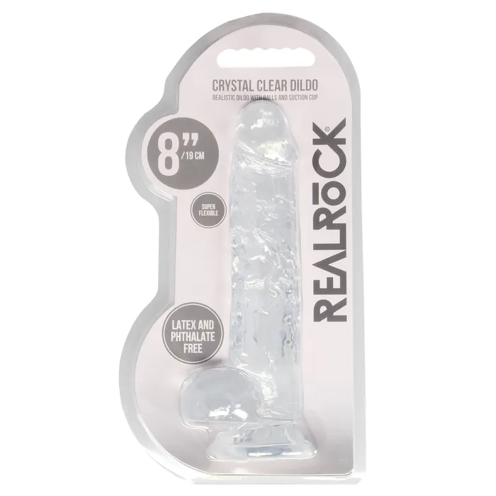 Female Sex Toys Shots 8 Inch Realistic Dildo With Balls Translucent