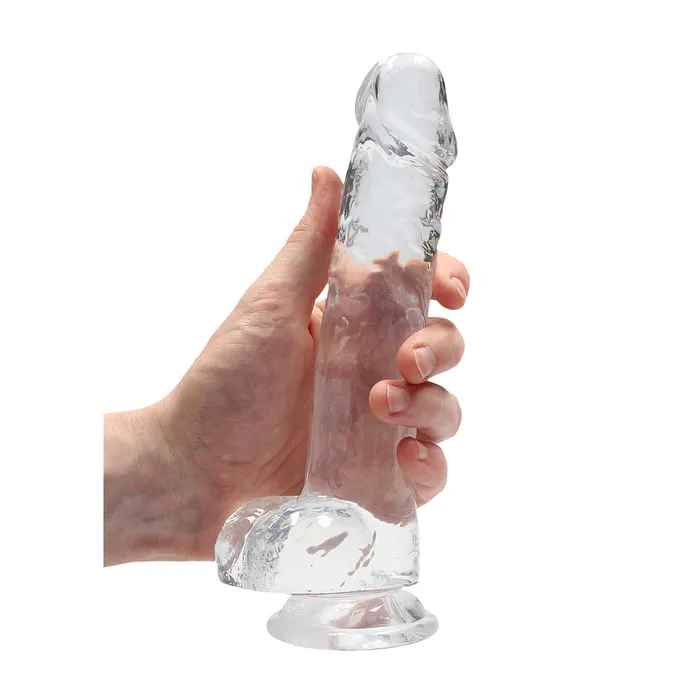 Female Sex Toys Shots 8 Inch Realistic Dildo With Balls Translucent