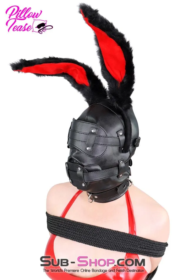 Male Sex Toys Idea 7921DLSIS Deep Throat Sissy Bondage Trainer Locking Hood with Removable Locking Blindfold Female Top Penis Gag