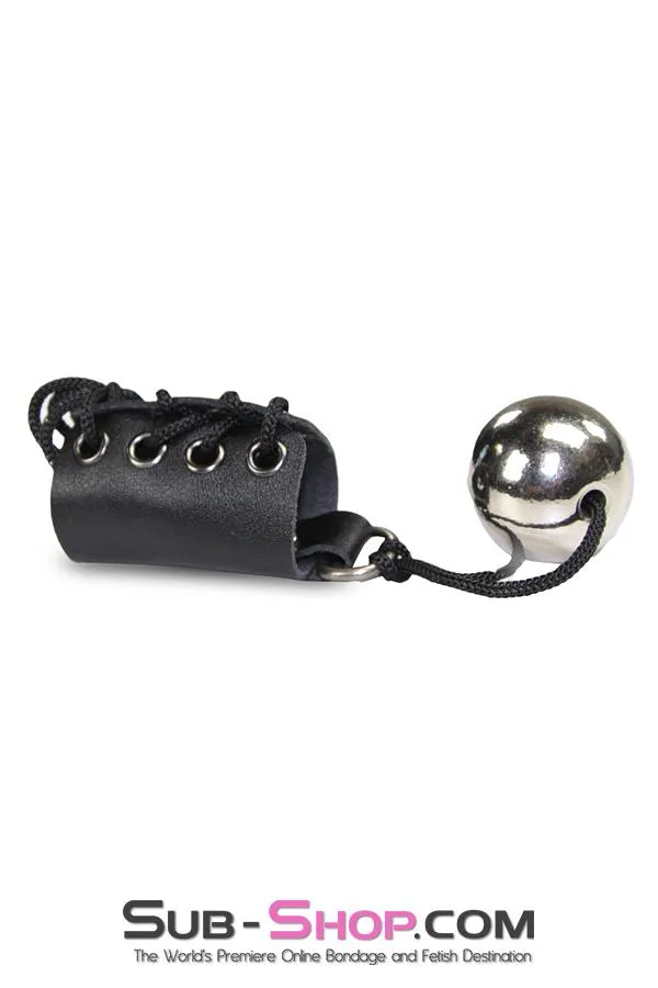 Moonwell Male Sex Toys 2450M Ball Training Lacing Penis or Ball Corset with 56 oz Steel Weight