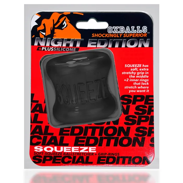 Oxballs Anal Squeeze Soft Grip Ballstretcher Night Black