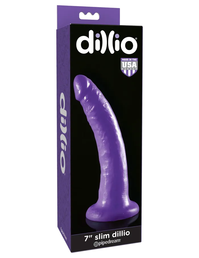 Pipedream Female Sex Toys Purple Dillio 7 Dildo with Suction Cup and Harness Compatibility