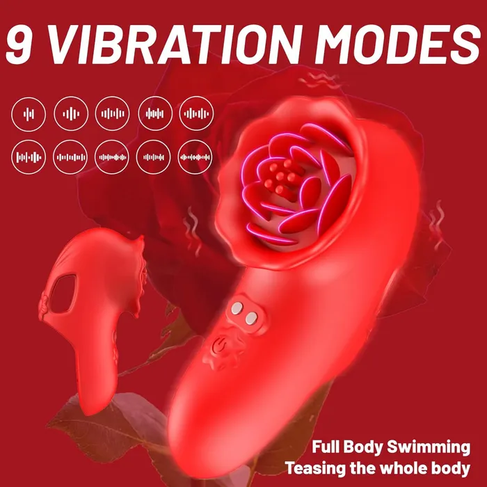 Female Sex Toys Lurevibe Rose Finger Vibrator G Spot Clitoral Stimulator for Couple Flirting