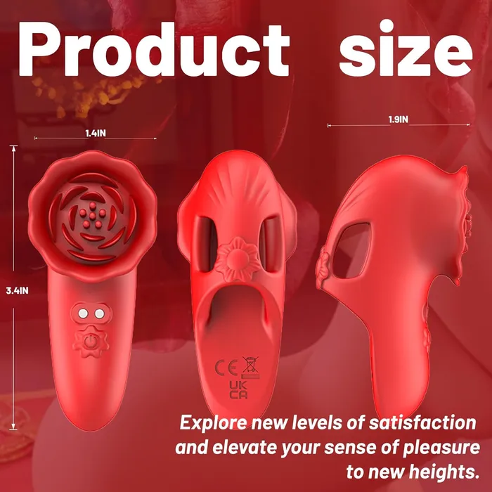 Female Sex Toys Lurevibe Rose Finger Vibrator G Spot Clitoral Stimulator for Couple Flirting