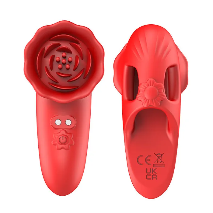 Female Sex Toys Lurevibe Rose Finger Vibrator G Spot Clitoral Stimulator for Couple Flirting